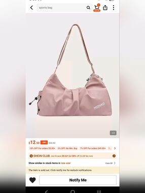 Michao Pink Gym Bag